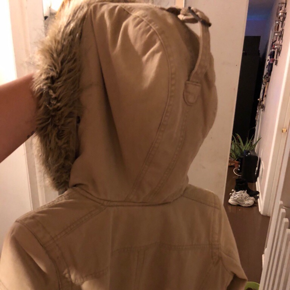 Abercrombie and finch hooded fur jacket